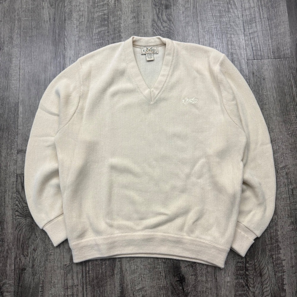 Vintage Izod Golf V Neck Acrylic Preppy Sweater